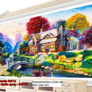 Tranh thêu chữ thập Ngôi Nhà Ấm Áp H2114 Kích thước 150cm x 75cm
