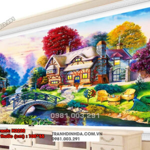 Tranh thêu chữ thập Ngôi Nhà Ấm Áp H2220 Kích thước 100cm x 55cm