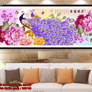 Tranh thêu chữ thập Phú Quý Bình An H2136 kích thước 150cm x 60cm
