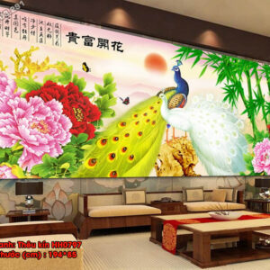 Tranh thêu chữ thập Phú Quý Bình An HH0797 kích thước 194cm x 85cm