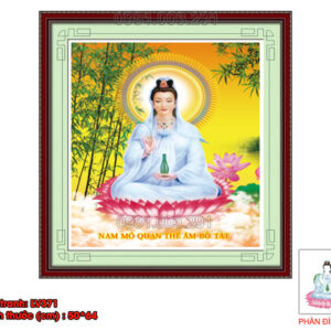 Tranh đính đá Phật Quan Âm LV371 kích thước 50cm x 64cm