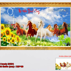 Tranh đính đá Mã Đáo Thành Công LV374 kích thước 120cm x 60cm