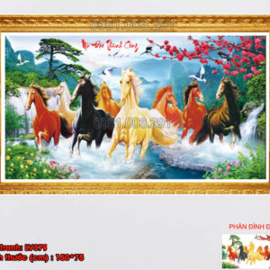 Tranh đính đá Mã Đáo Thành Công LV379 kích thước 150cm x 75cm