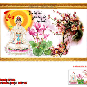 Tranh đính đá Chữ Tâm LV384 kích thước 100cm x 62cm