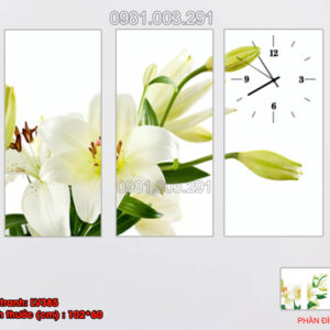 Tranh đính đá Đồng Hồ Hoa Lưu Ly LV385 kích thước 102cm x 60cm