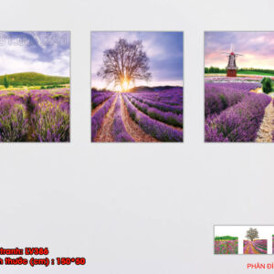 Tranh đính đá Hương sắc Lavender (Bộ 3) LV386 kích thước 150cm x 50cm