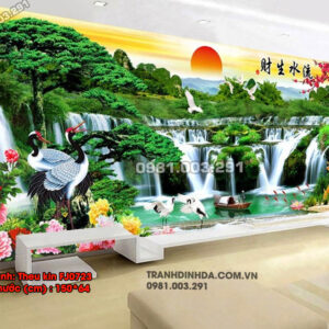 Tranh thêu chữ thập Tùng Nghênh Khách FJ0723 Kích thước 150cm x 64cm