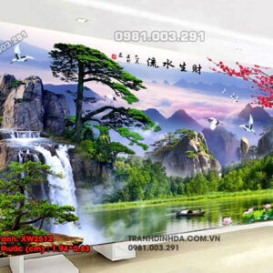 Tranh thêu chữ thập Sơn Thủy Hữu Tình XW2512 Kích thước 1.94cm x 0.83cm