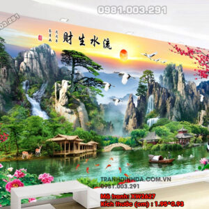 Tranh thêu chữ thập Sơn Thủy Hữu Tình XW2627 Kích thước 1.95cm x 0.93cm