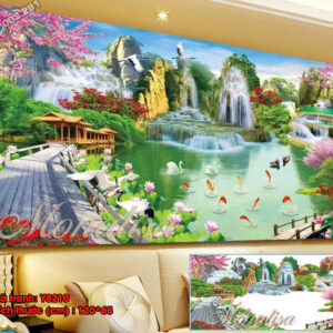 Tranh đính đá Sơn Thủy Hữu Tình Y8210 kích thước 120cm x 65cm