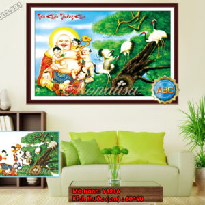 Tranh đính đá Tiếu Khẩu Trường Khai Y8216 kích thước 60cm x 90cm