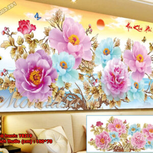 Tranh đính đá Hoa Khai Phú Quý Y8219 kích thước 150cm x 70cm