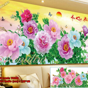 Tranh đính đá Hoa Khai Phú Quý Y8220 kích thước 120cm x 60cm