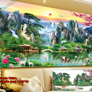 Tranh đính đá Sơn Thủy Hữu Tình Y8234 kích thước 160cm x 70cm