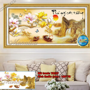 Tranh đính đá Phú Quý Cát Tường Y8237 kích thước 150cm x 75cm