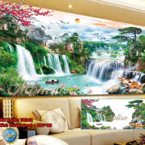 Tranh đính đá Sơn Thủy Hữu Tình Y8242 kích thước 150cm x 80cm