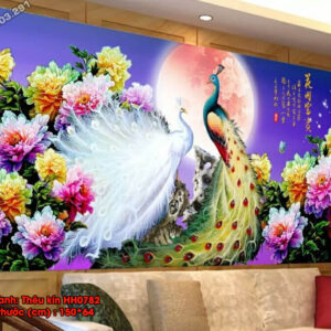 Tranh thêu chữ thập Phú Quý Bình An HH0782 kích thước 150cm x 64cm