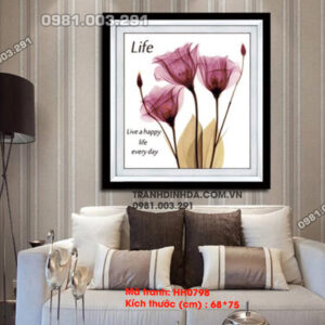 Tranh thêu chữ thập Hoa Nghệ Thuật HH0798 Kích thước 68cm x 75cm