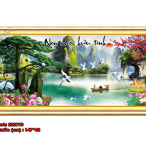 Tranh thêu chữ thập Non Nước Hữu Tình 222790 Kích thước 147x62cm