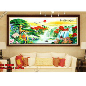 Tranh thêu chữ thập Tùng Nghênh Khách 223035 Kích thước 144cm x 54cm