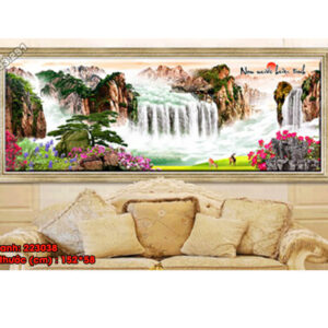 Tranh thêu chữ thập Non Nước Hữu Tình 223038 Kích thước 152x58cm