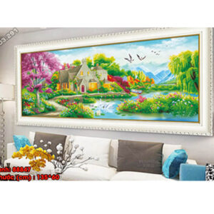 Tranh thêu chữ thập Phong cảnh 88847 Kích thước 135x60cm