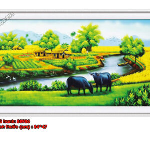 Tranh thêu chữ thập Làng Quê Việt Nam 88906 Kích thước 84x47cm