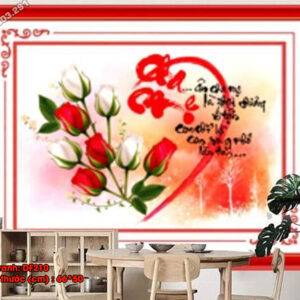Tranh đính đá cao cấp Cha Mẹ DF210 Kích thước 66cm x 50cm