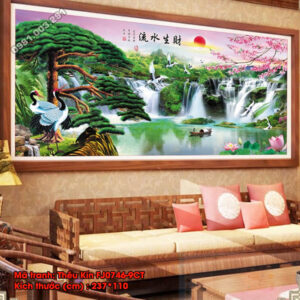 Tranh thêu chữ thập Tùng Hạc Diên Niên FJ0746-9CT Kích thước 237cm x 110cm