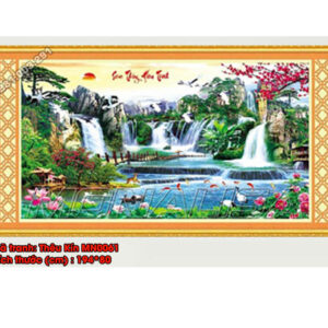 Tranh thêu chữ thập Sơn Thủy Hữu Tình MN0061 Kích thước 194cm x 80cm