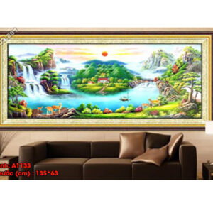 Tranh thêu chữ thập Non Nước Hữu Tình A1133 Kích thước 135x63cm