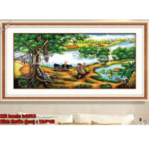Tranh thêu chữ thập Làng Quê Việt Nam LV3013 Kích thước 124x62cm