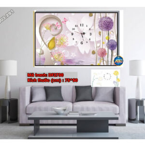 Tranh đính đá Đồng Hồ Hoa Bồ Công Anh DF2730 kích thước 75cm x 50cm