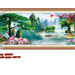 Tranh thêu chữ thập Non Nước Hữu Tình MN0071 Kích thước 150x75cm