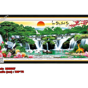 Tranh thêu chữ thập Lưu Thủy Sinh Tài MN0087 Kích thước 180x75cm