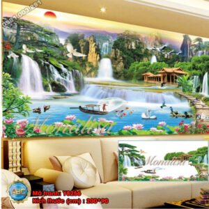 Tranh đính đá Sơn Thủy Hữu Tình Y8256 kích thước 200cm x 90cm