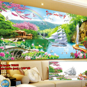 Tranh đính đá Thuận Buồm Xuôi Gió Y8262 kích thước 130cm x65cm