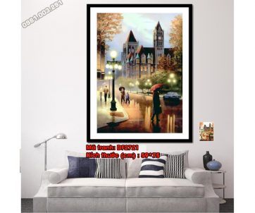 Tranh đính đá Thành Phố Mộng Mơ DF2721 kích thước 59cm x 75cm