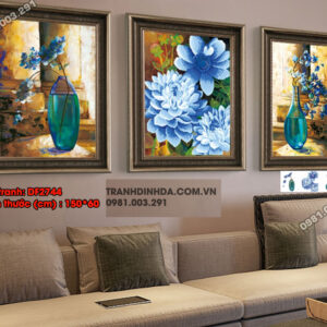 Tranh đính đá Bình Hoa Nghệ Thuật df2744 kích thước 150cm x 60cm