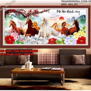 Tranh thêu chữ thập Mã Đáo Thành Công DLH-88859 Kích thước 200cmx95cm