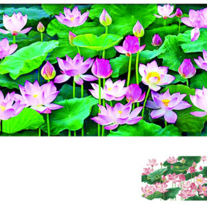Tranh đính đá Hoa Sen VS136 kích thước 90cm x 53cm