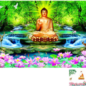 Tranh đính đá Phật A Di Đà VS133 kích thước 86cm x 60cm