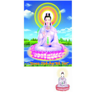 Tranh đính đá Phật Quan Âm VS138 kích thước 66cm x 50cm