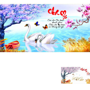 Tranh đính đá cao cấp Cha Mẹ VS140 Kích thước 90cm x 45cm