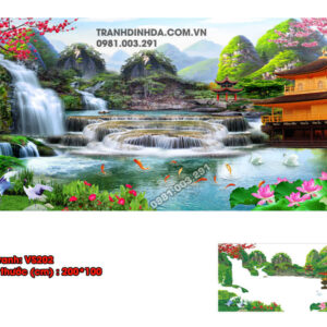 Tranh đính đá cao cấp Lưu Thủy Sinh Tài VS202 kích thước 200x100cm