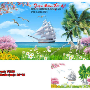 Tranh đính đá Thuận Buồm Xuôi Gió VS210 kích thước 80cm x53cm