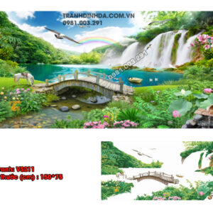 Tranh đính đá cao cấp Thiên nhiên giao hòa VS211 kích thước 150x75cm