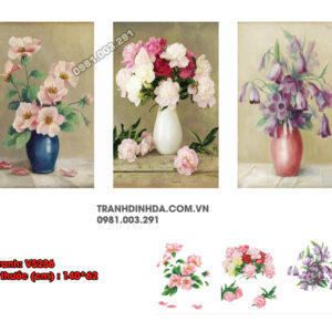 Tranh đính đá Bình Hoa Nghệ Thuật VS236 kích thước 140cm x 62cm
