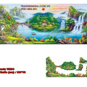 Tranh đính đá cao cấp Thiên nhiên giao hòa VS294 kích thước 180x90cm