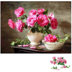 Tranh đính đá Bình Hoa Hồng VS150 kích thước 65cm x 50cm